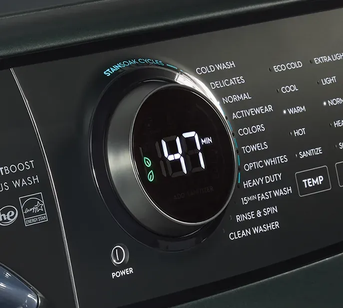 up close of luxcare dry system controls