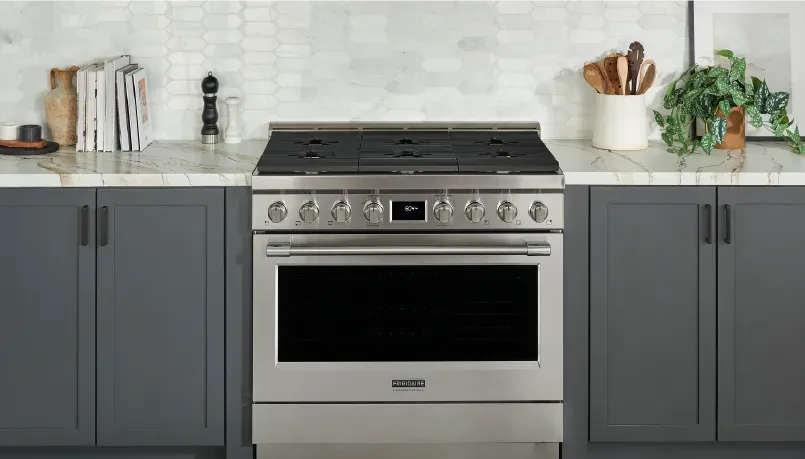 A Frigidaire Professional range in a kitchen