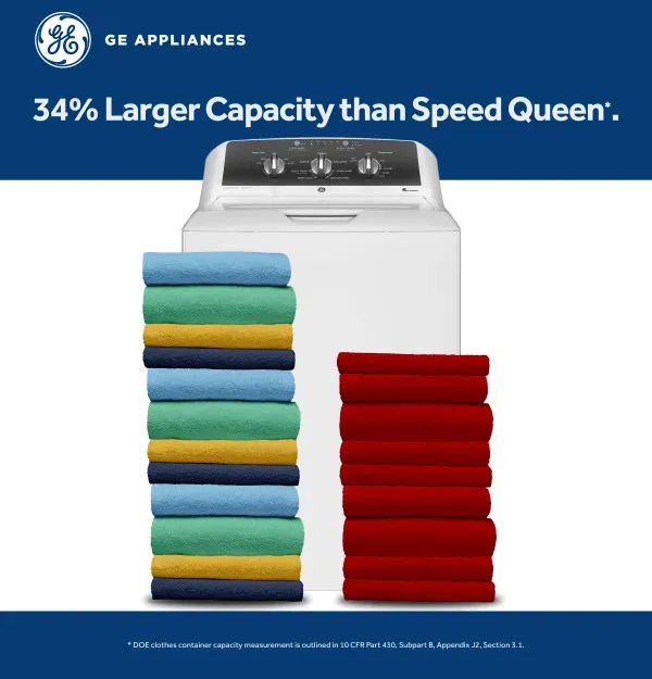 34% Larger Capacity than Speed Queen