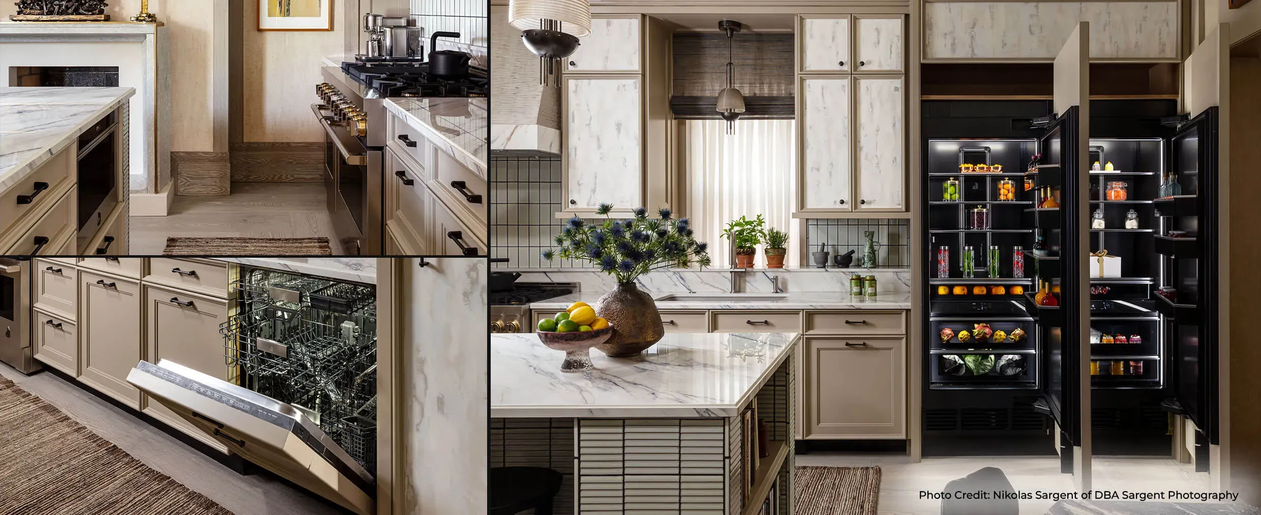Collage 1 of 5: Luxury Kitchen showing JennAir Appliances