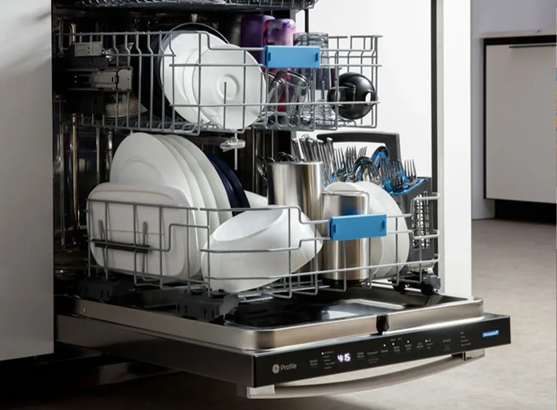 slide 3 image of open dishwasher