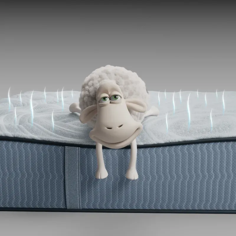 sheep on bed, showing pressure relief of mattress