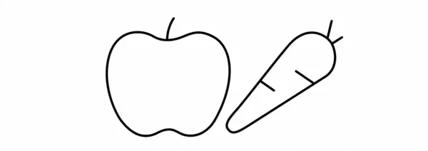 Apple and Carrot Line Art
