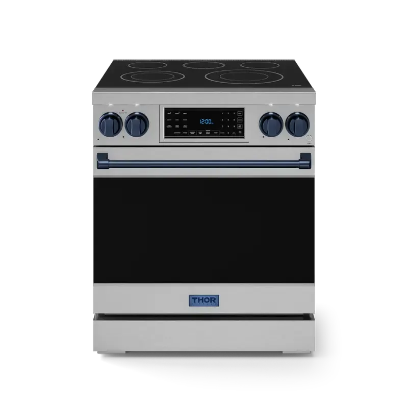 30 Inch Professional Electric Range With Tilt Panel Touch Control In Stainless Steel/navy Blue Gordon Ramsay Series