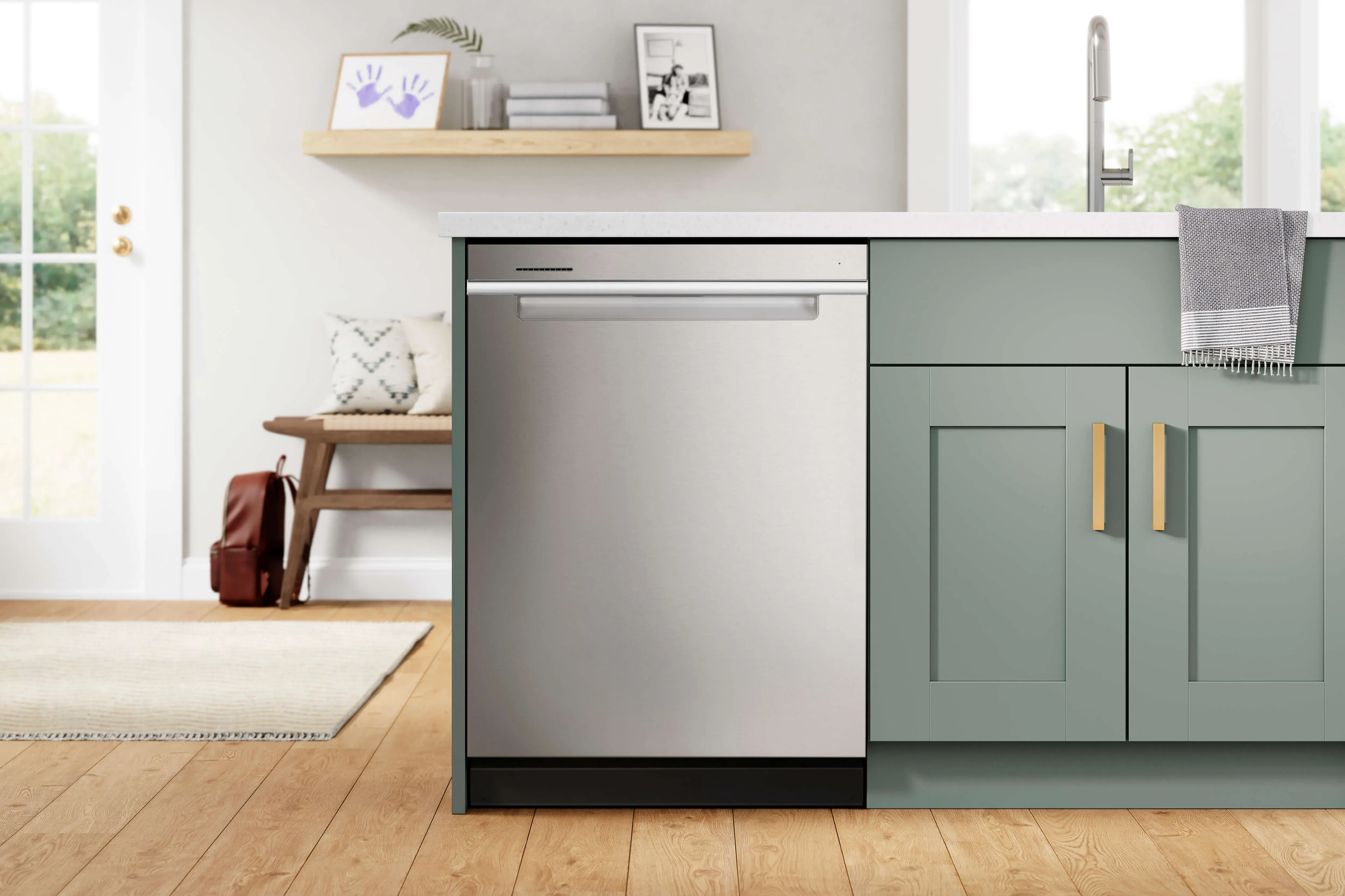 whirlpool dishwasher with stainless steel finish