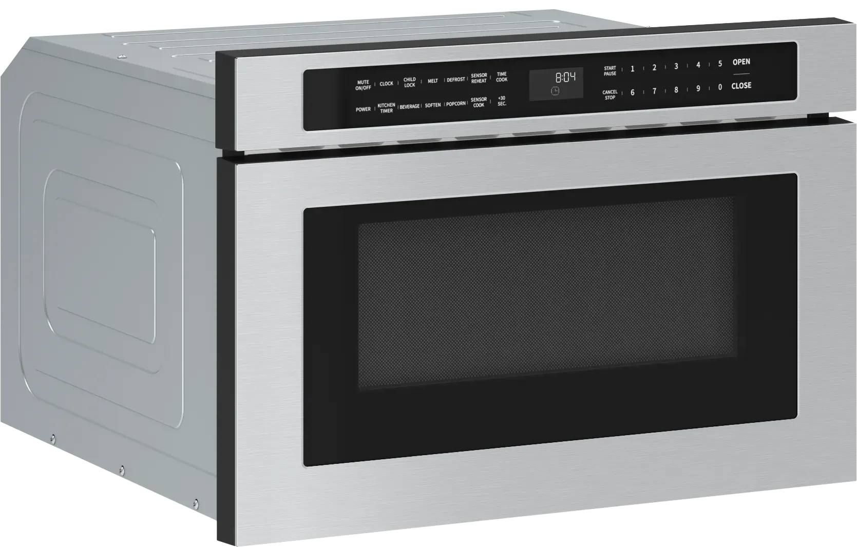 stainless steel finish built-in microwave drawer