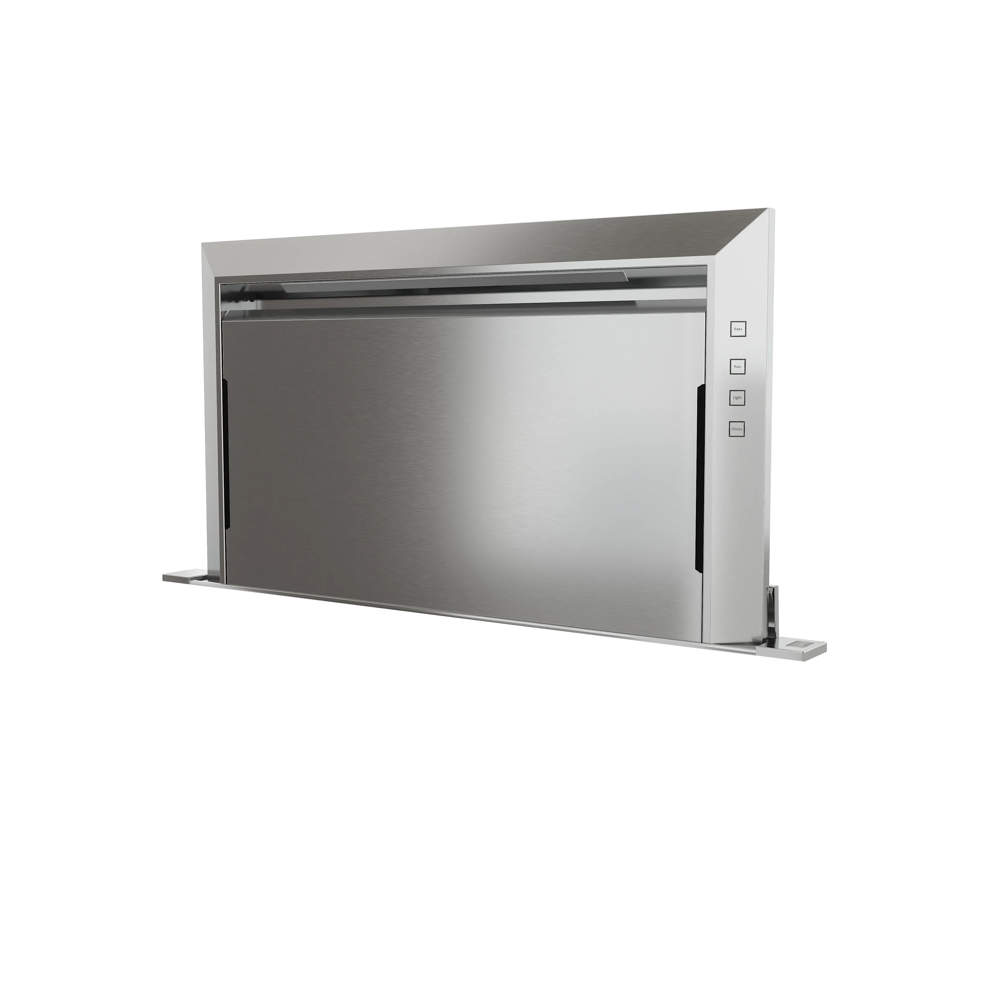 downdraft ventilation unit in stainless steel finish