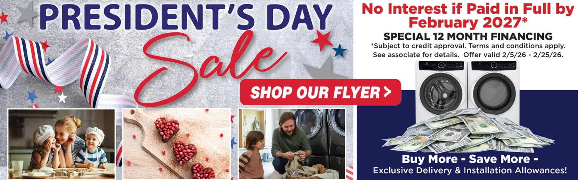 President's Day Savings at A&D Appliance Center!