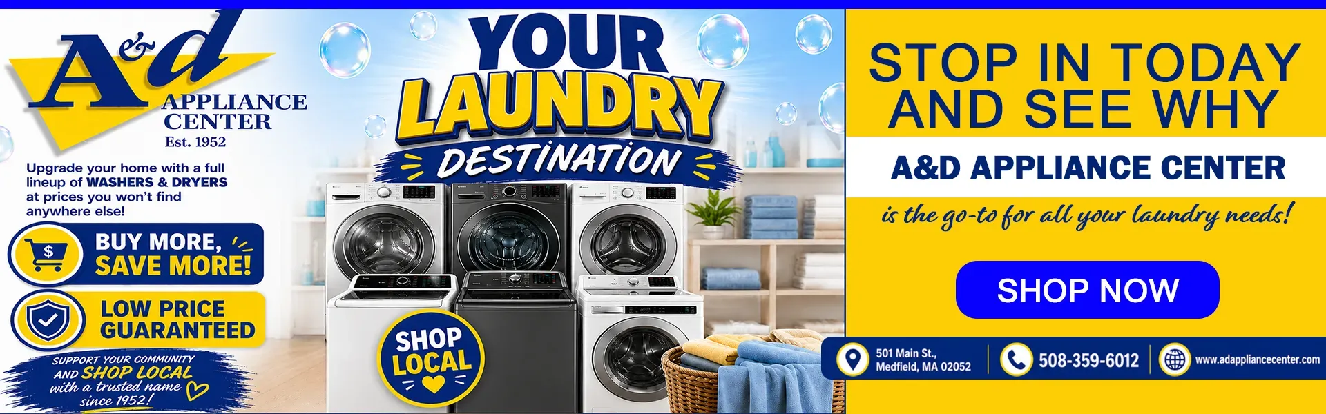 A & D Appliance Center is Your Laundry Destination 