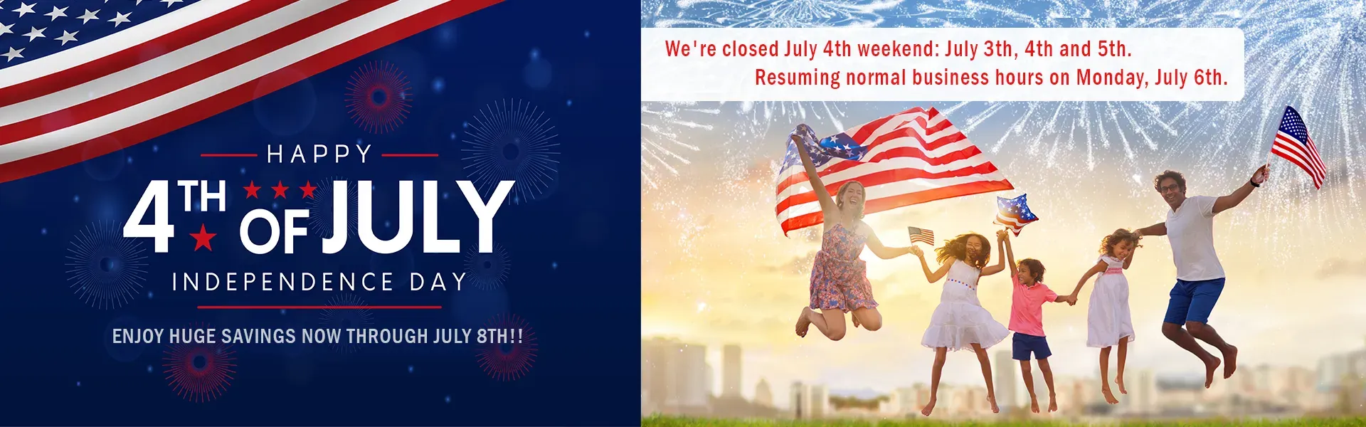 Closed for the July 4th Holiday Weekend