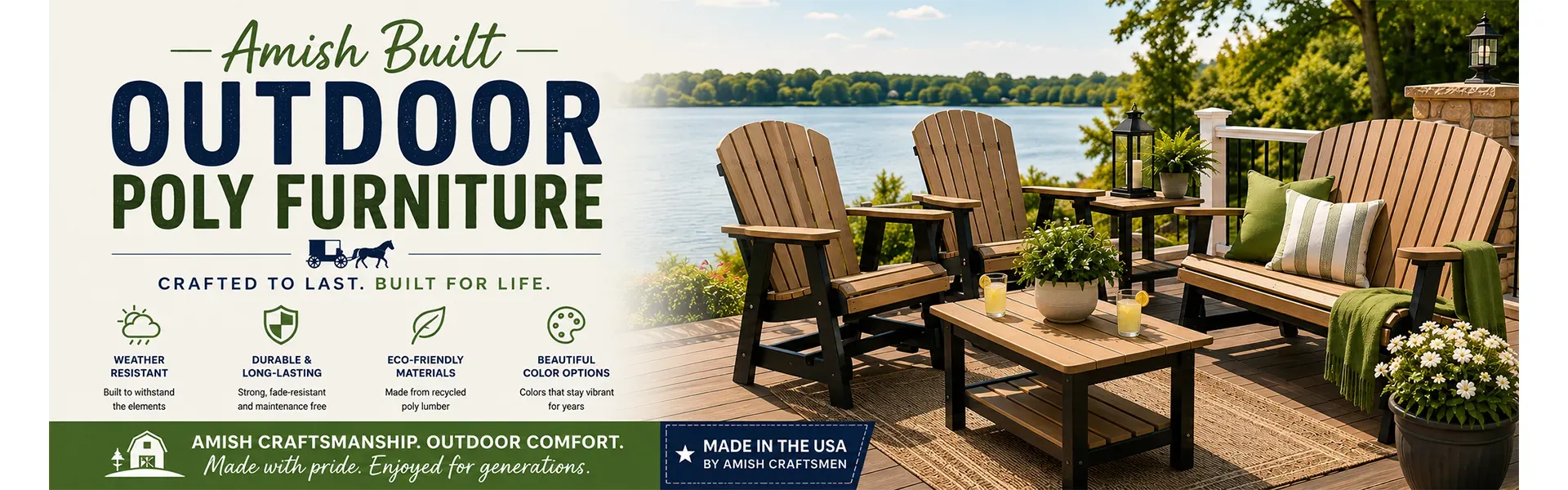 Amish Built Outdoor Poly Furniture