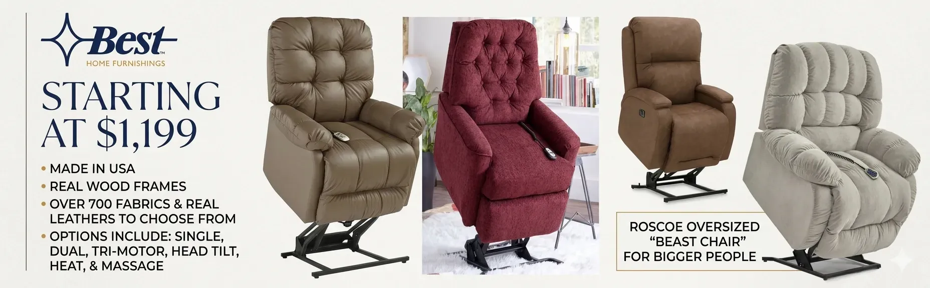 Full customizable lift chairs!