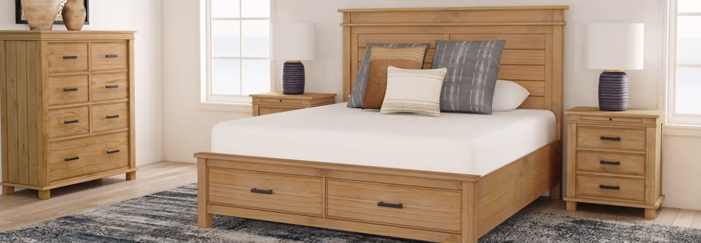 Bedroom - Wooden Bed Set