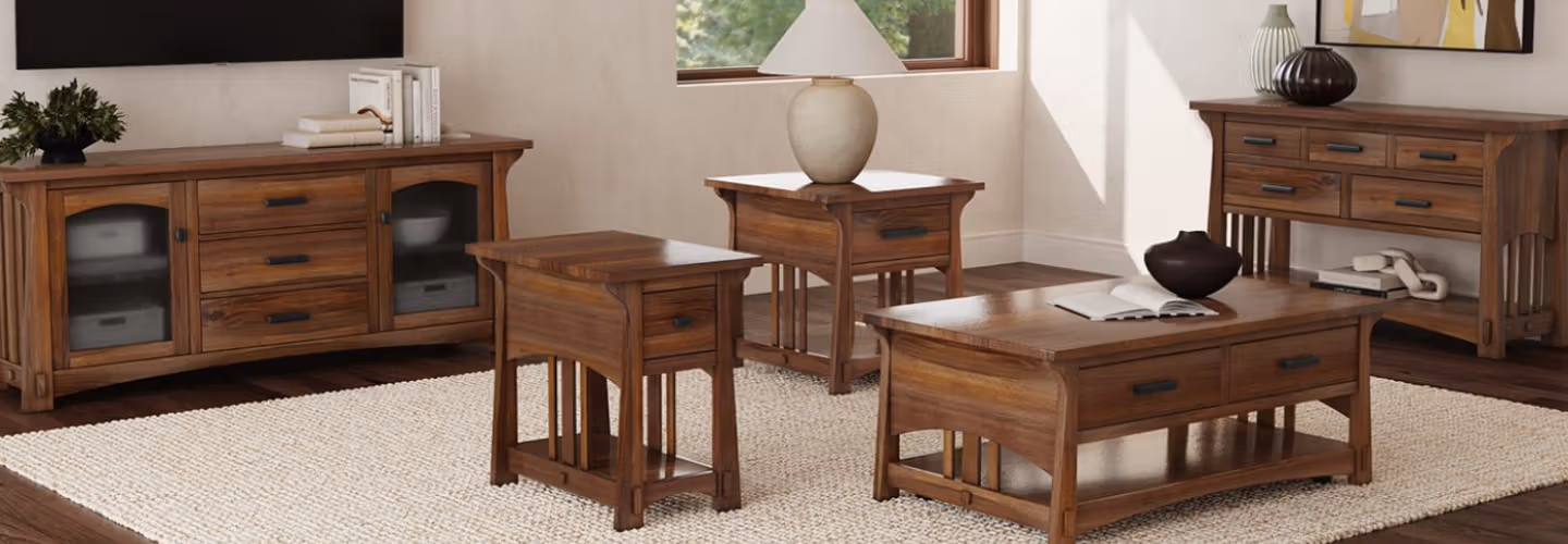 Living Room - Wood Coffee Table and Sideboard