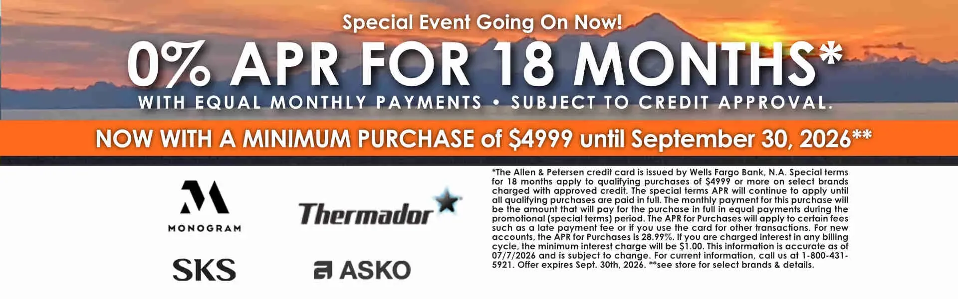 0% APR For 18 Months