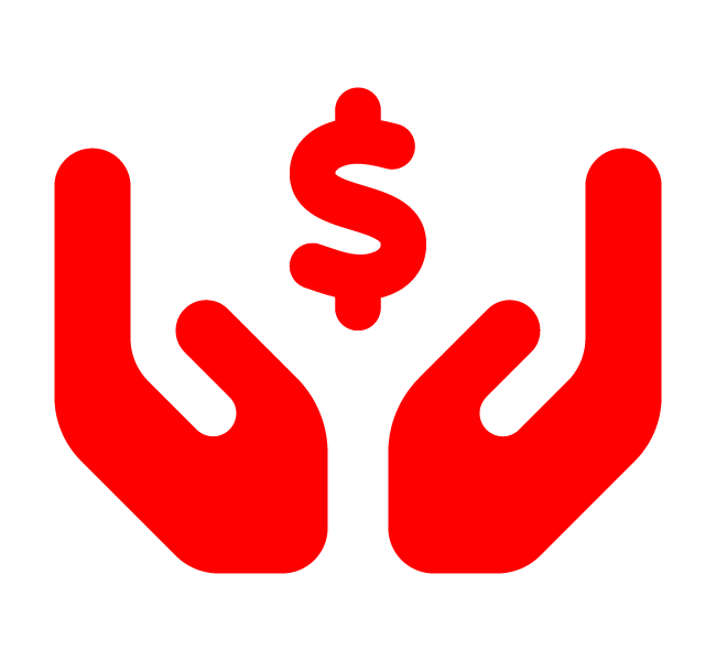 Icon of hands holding money