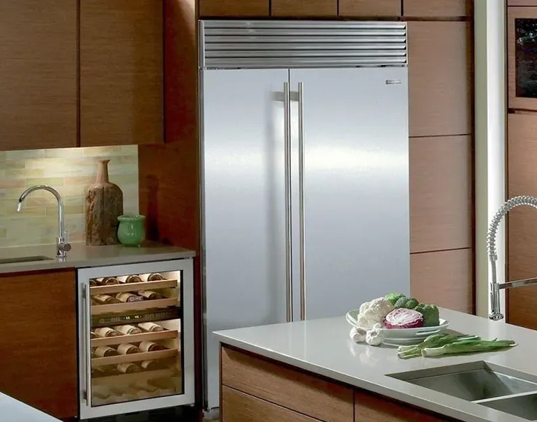 lifetyle photo of sub-zero side-by-side refrigerator