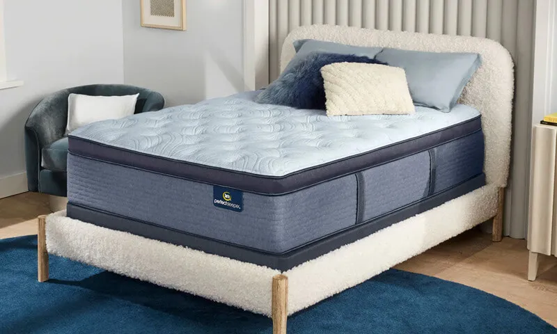 Luxury mattress on bed frame