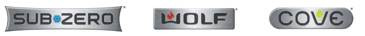 Sub-Zero, Wolf, and Cove brand logos