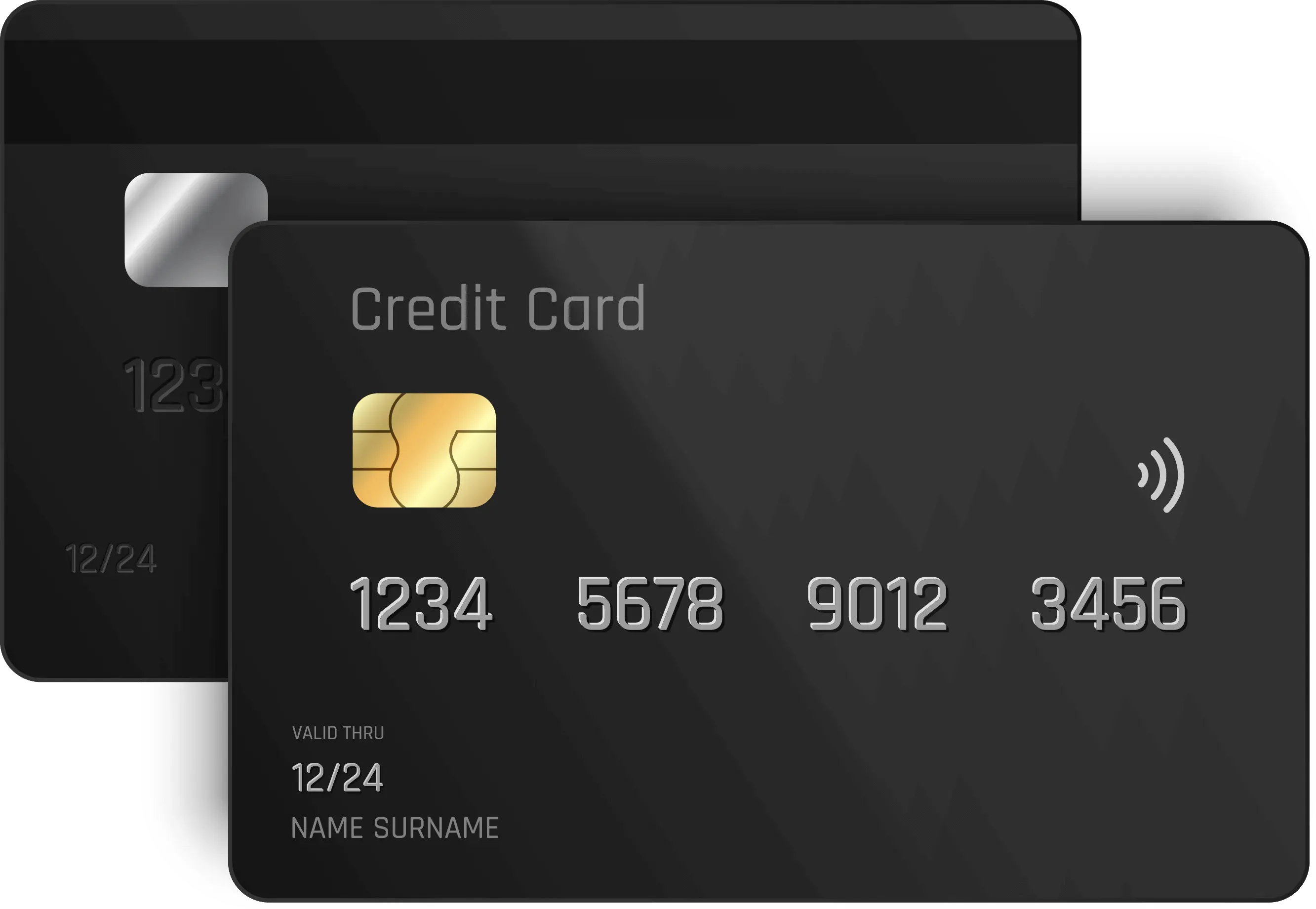 Credit cards representing financing options