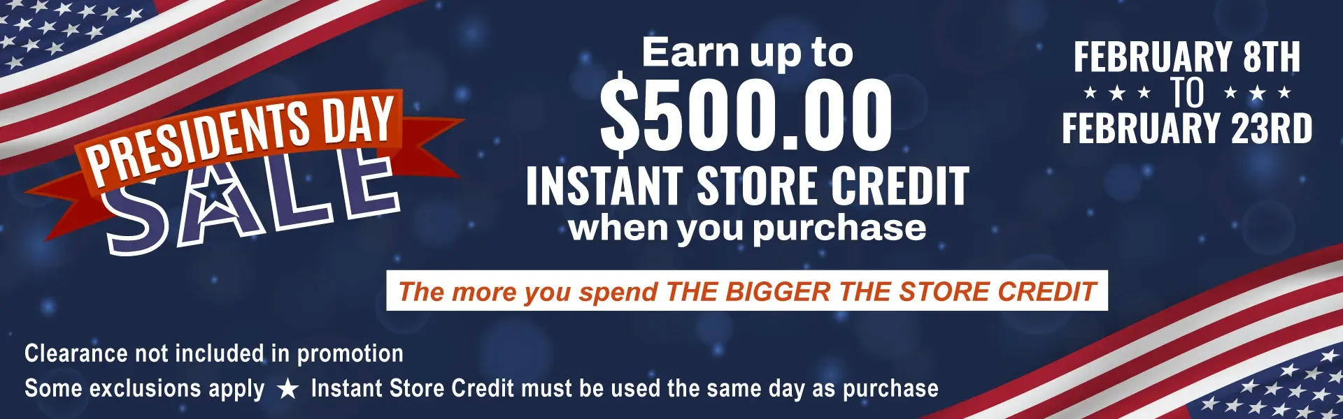 Presidents Day Sale Earn up to $500 Instant Store Credit at Barbo's Furniture