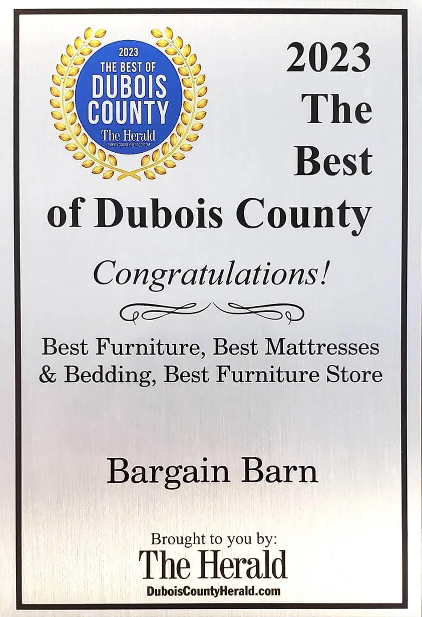 Best of Dubois County 2023 award for Bargain Barn