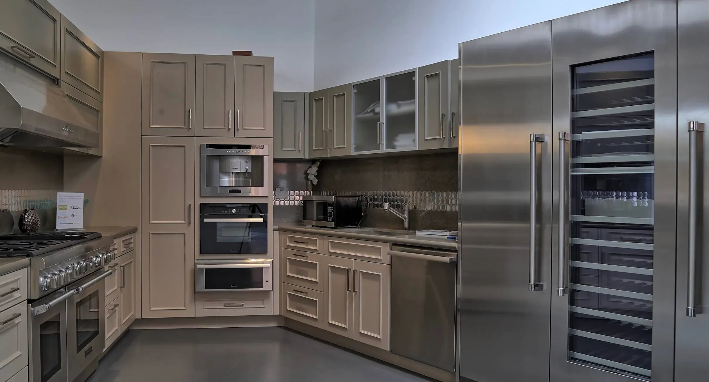 Transitional shaker kitchen and Sub-Zero refrigeration