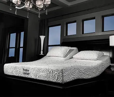 Posh+Lavish adjustable mattress in a dark bedroom