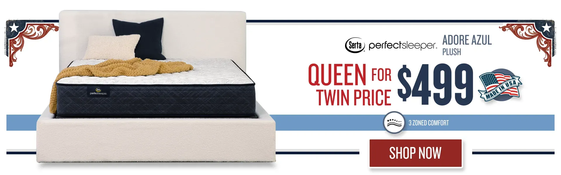 4th of July Serta Perfect Sleeper Queen for Twin