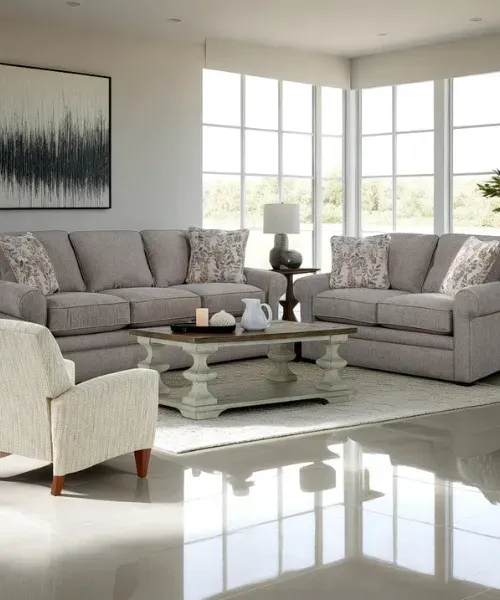 Modern living room furniture including sofas and sectionals