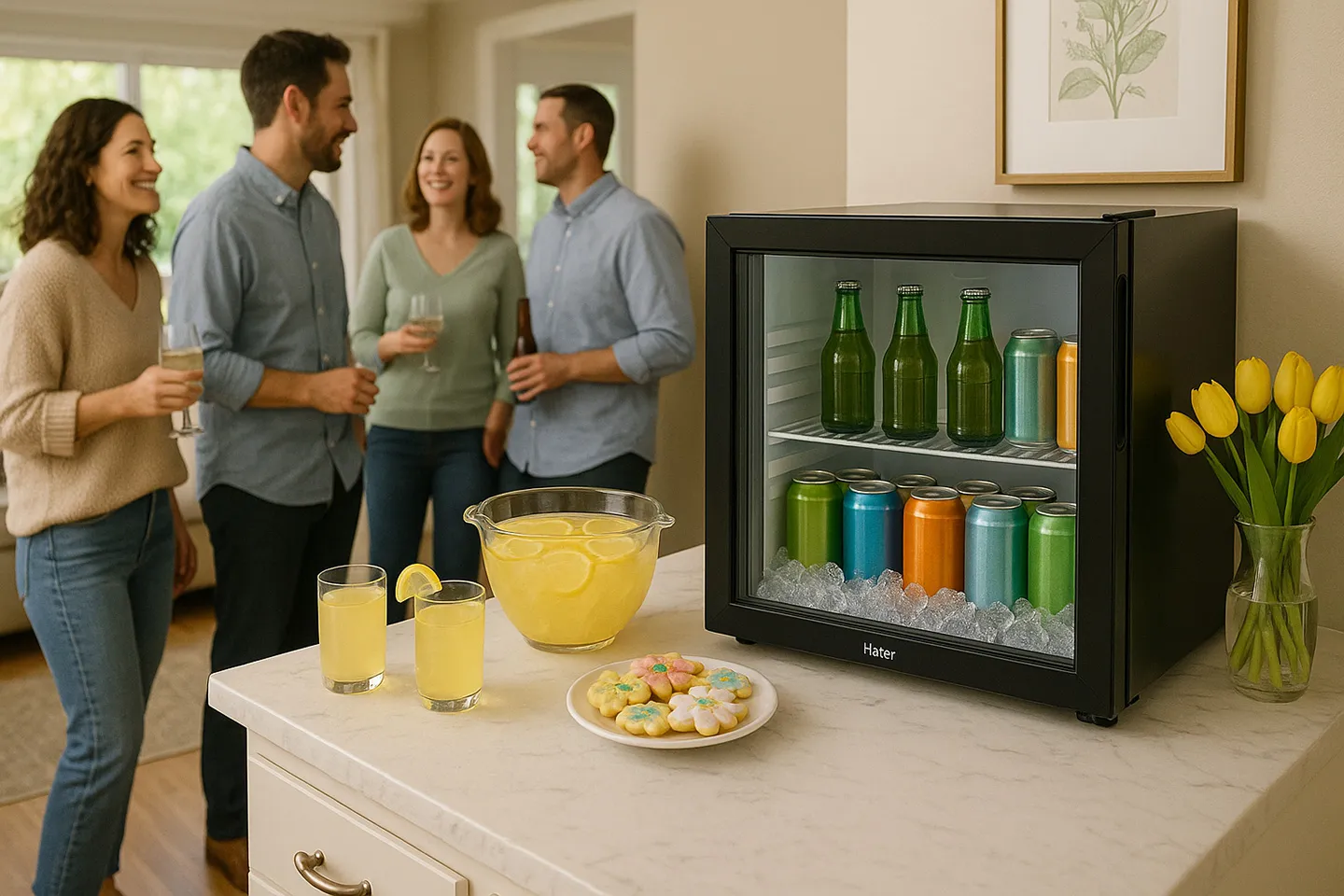 Spring set-up for parties at home with guests