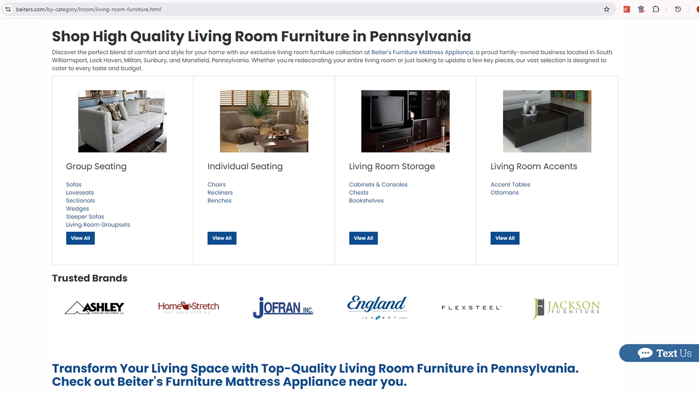 online furniture shopping in PA