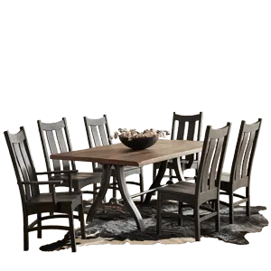 Solid wood Amish made dining table set
