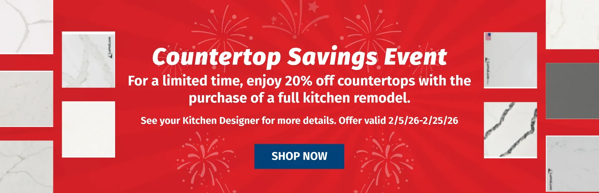 Presidents Day Countertop Savings 20%