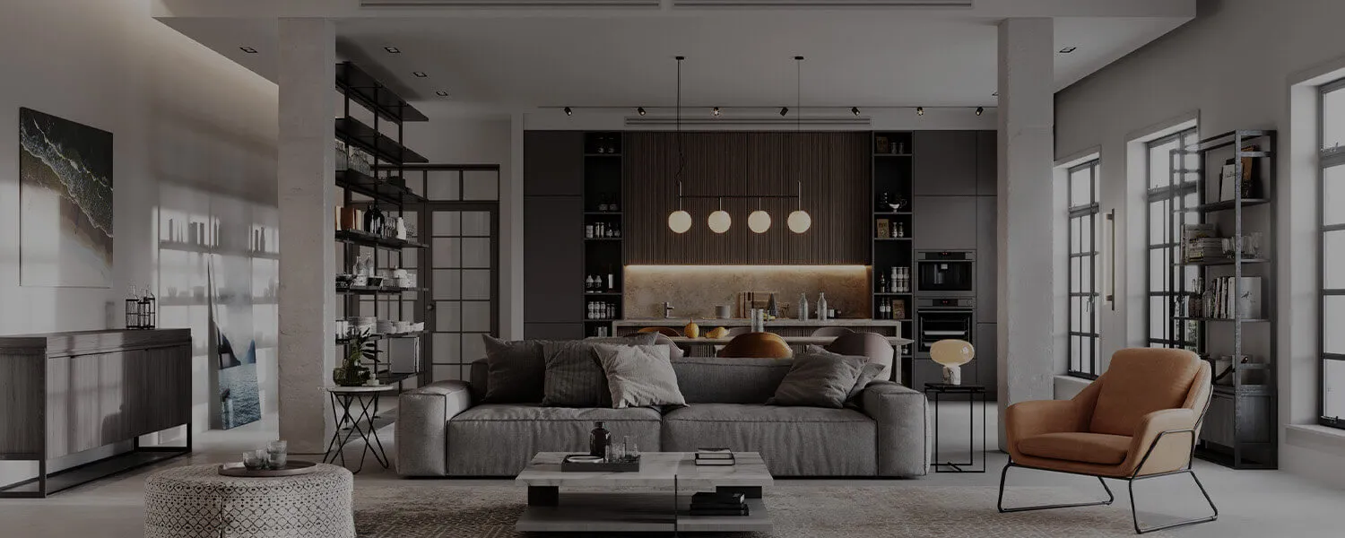 Living room with air conditioning