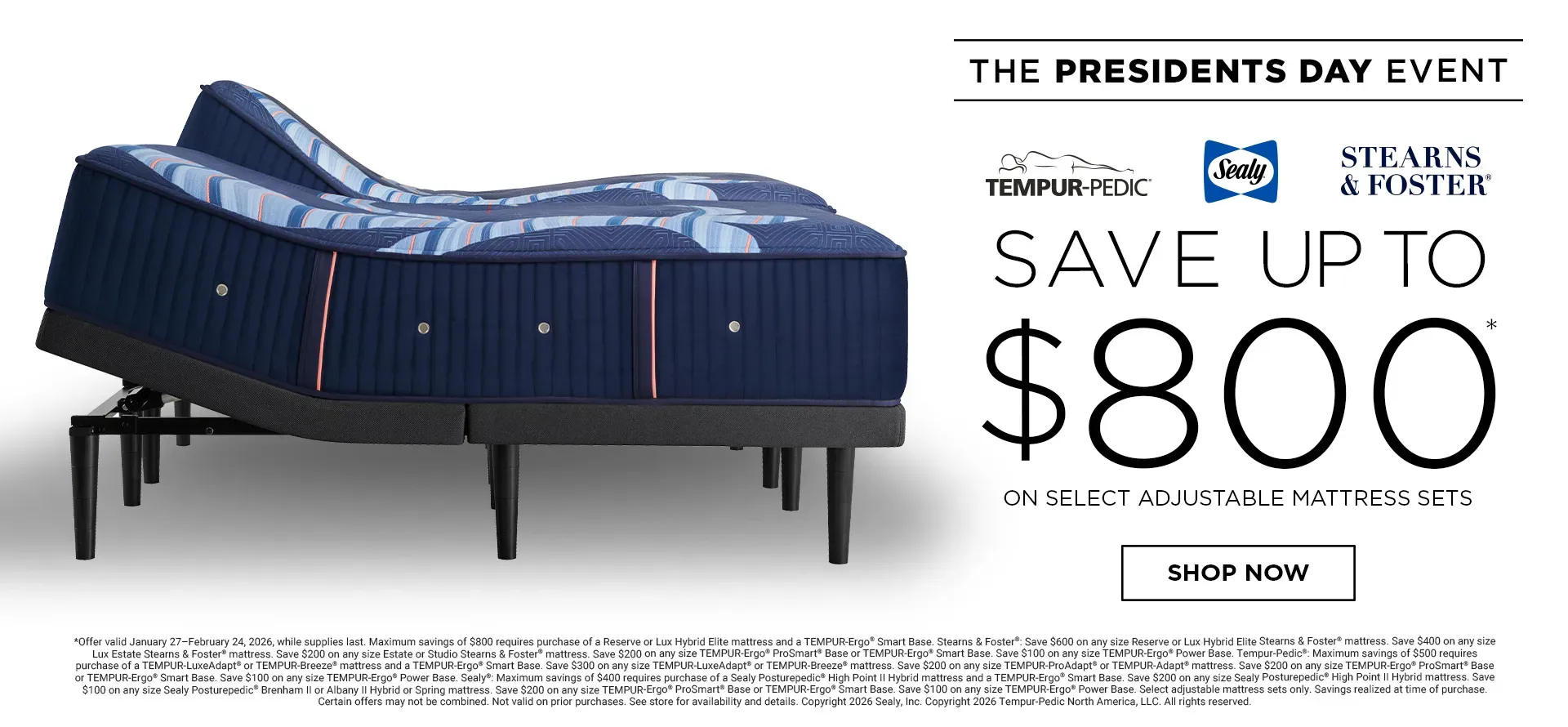 Shop the President's Day Event NOW!