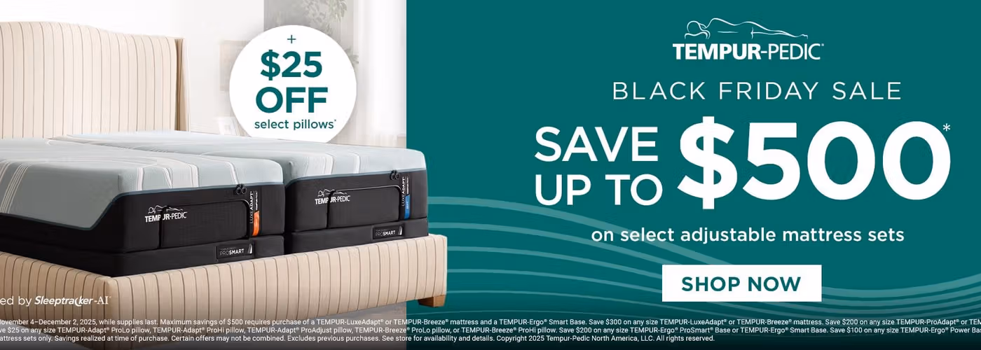 Shop the Tempur-Pedic Black Friday Sale NOW!