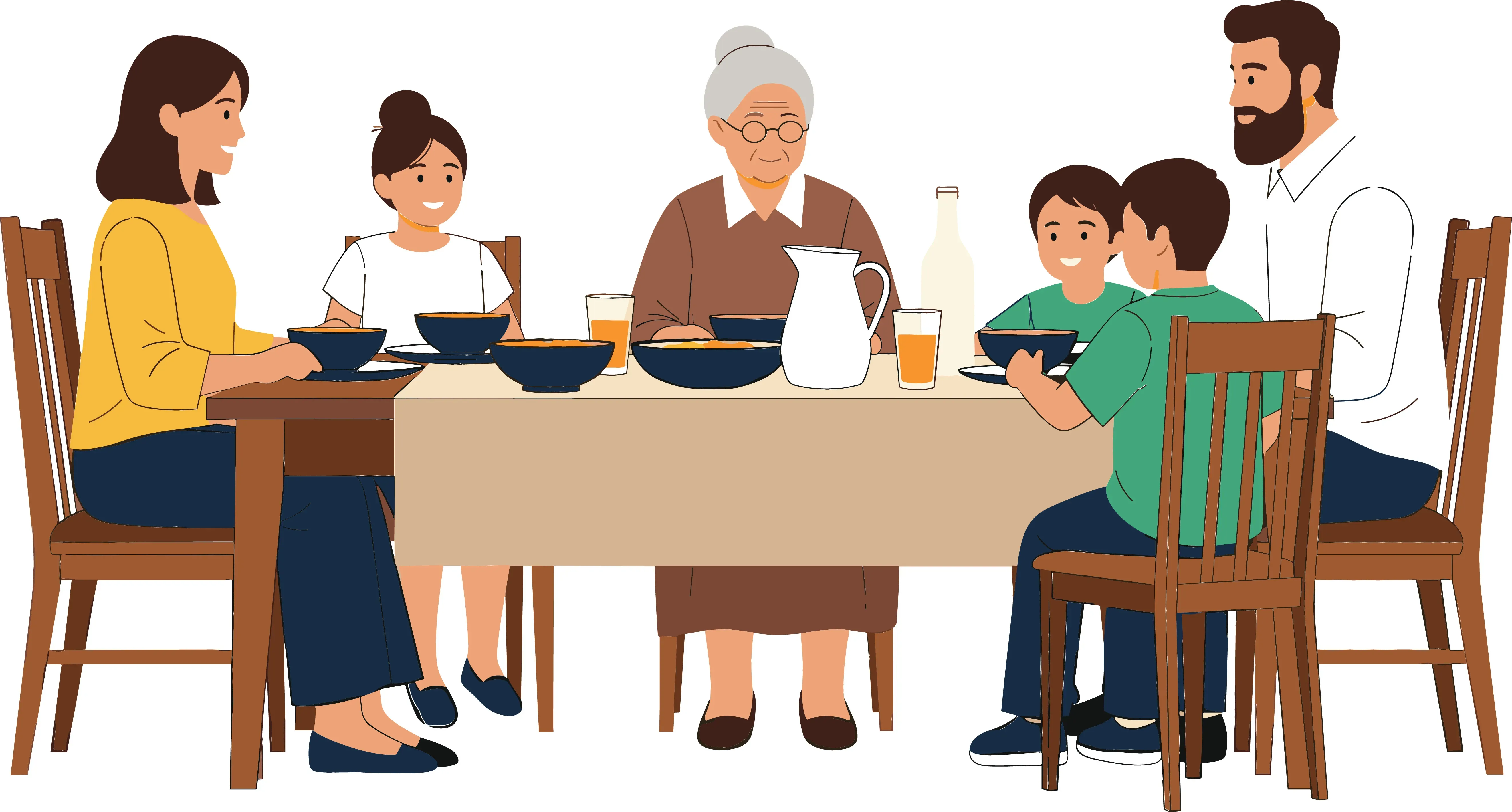 Family at Dining Table