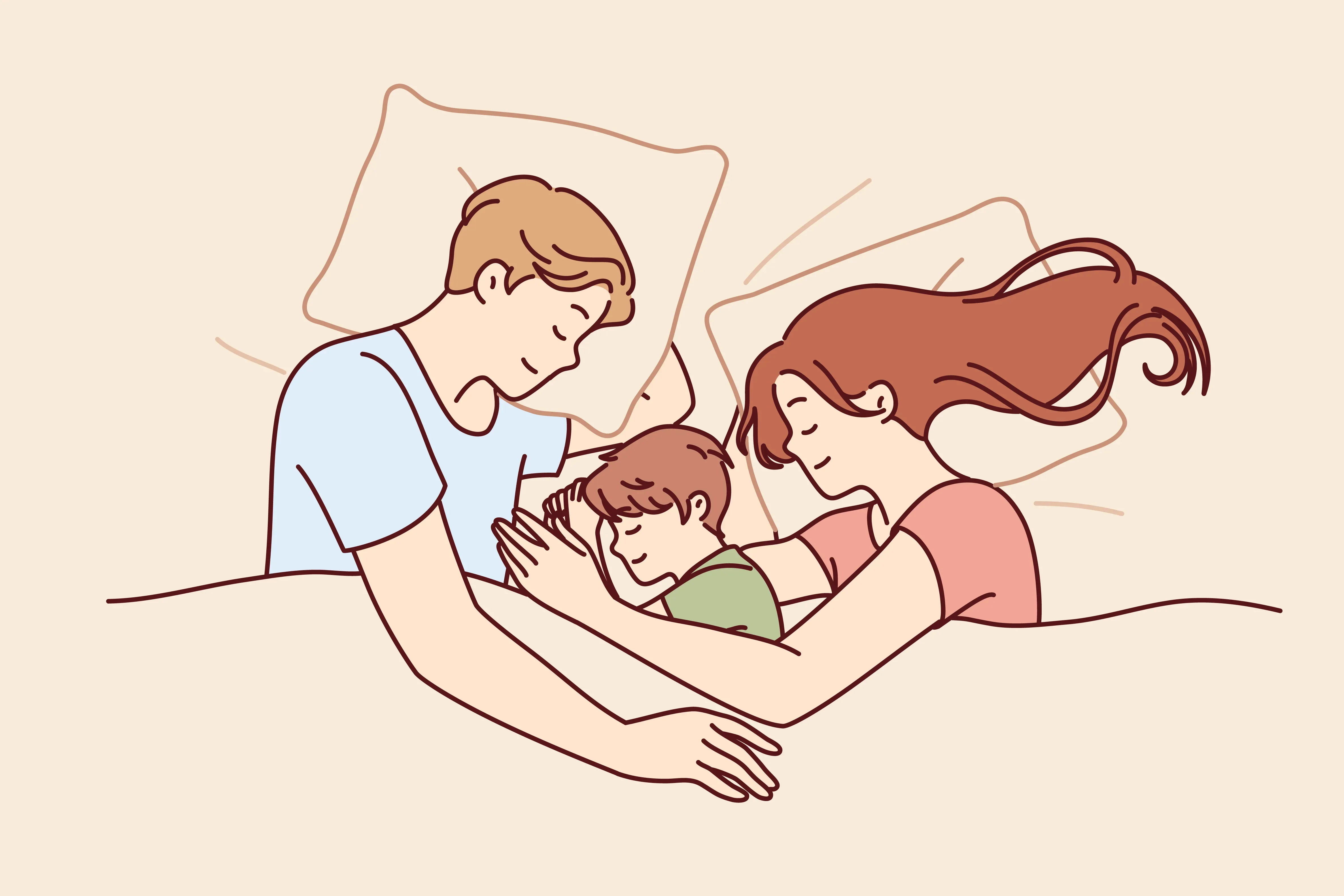 Family In Bed