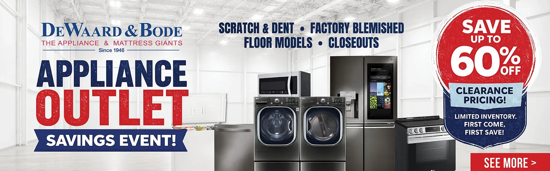 Appliance outlet savings event