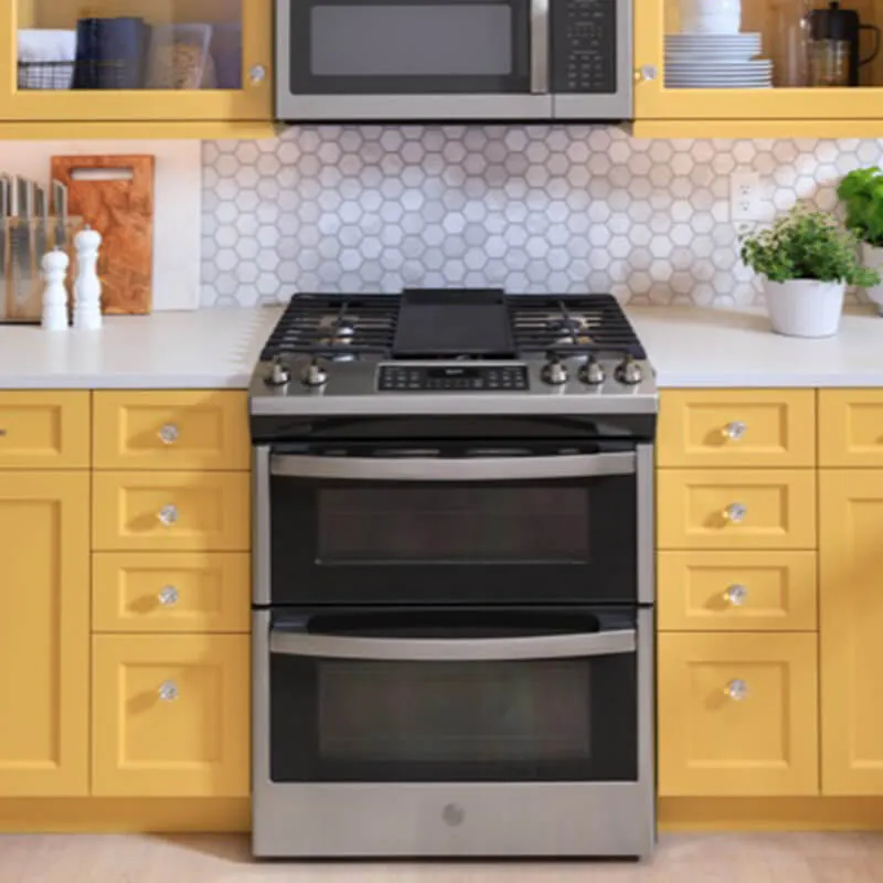 Modern cooking range and oven in a kitchen