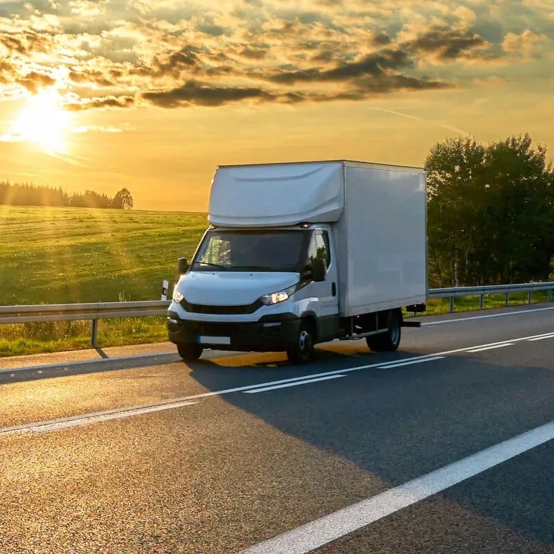 Delivery truck on the road