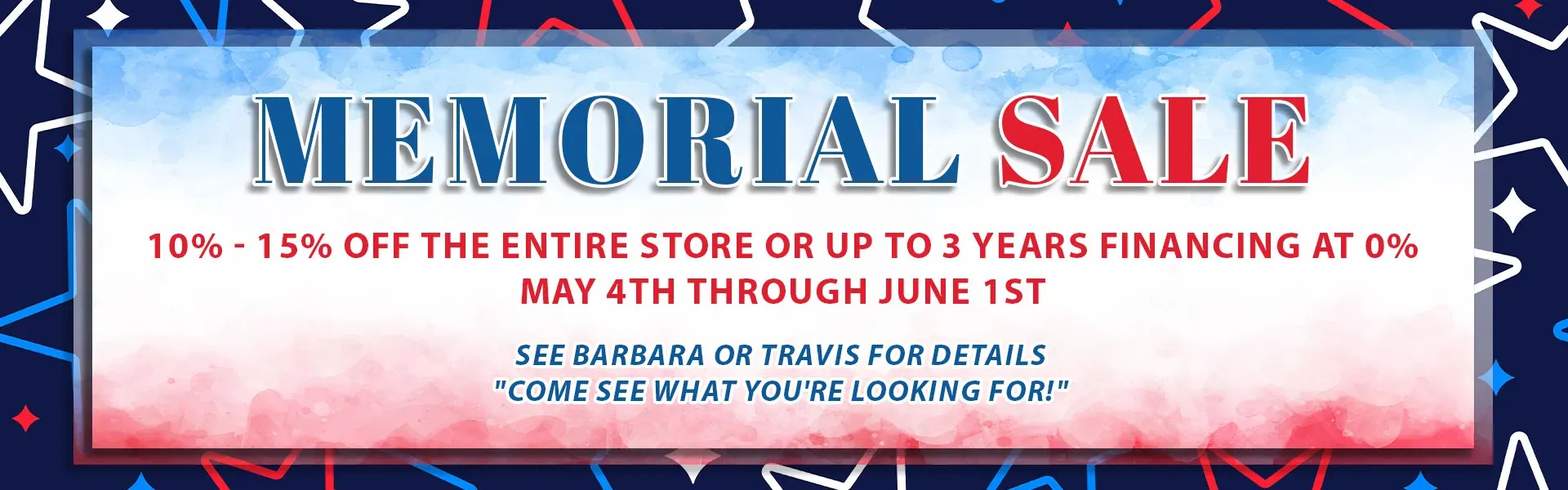 Memorial Sale!