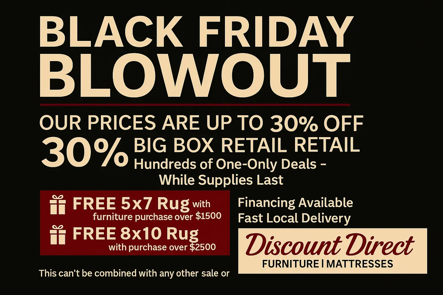 Text for Black Friday Blowout Savings