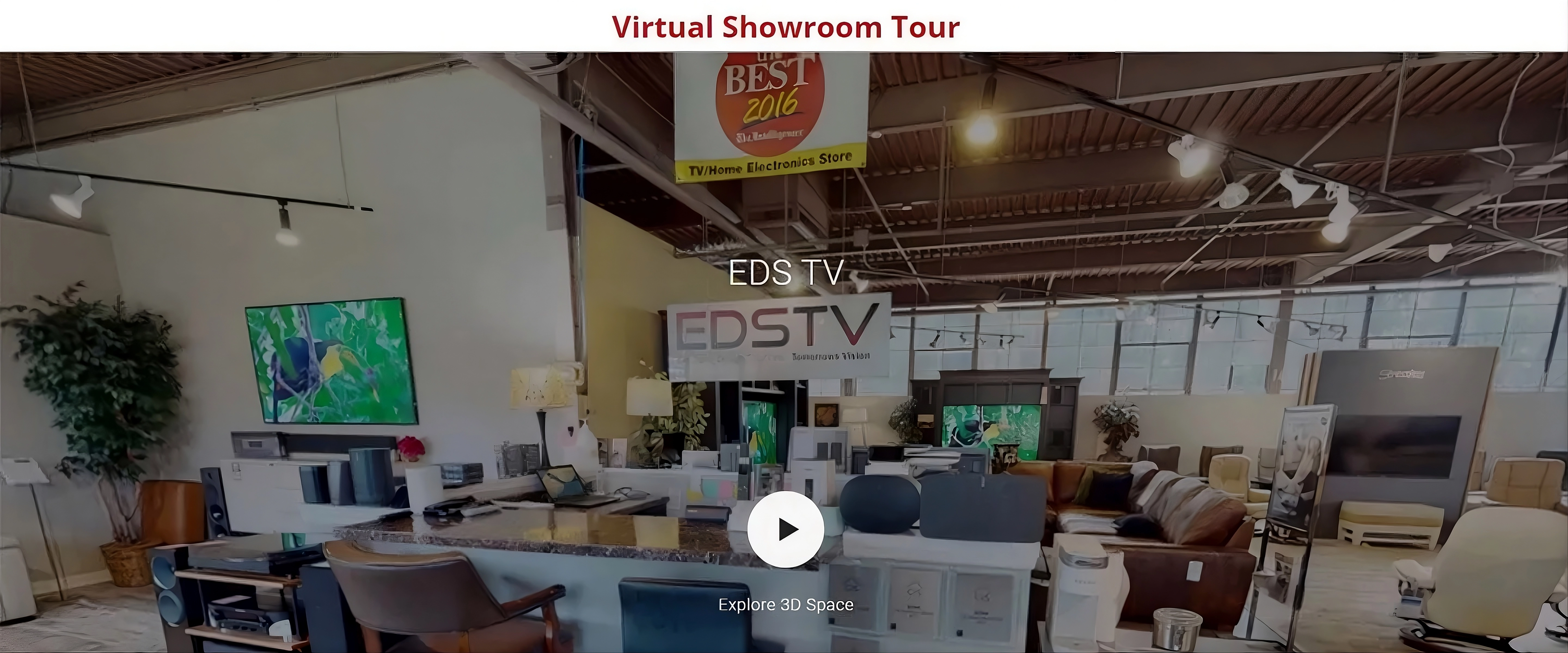 ED's TV Virtual showroom banner. Go Now.