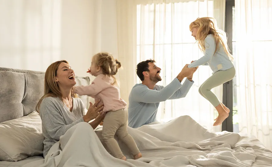 Family on Bed