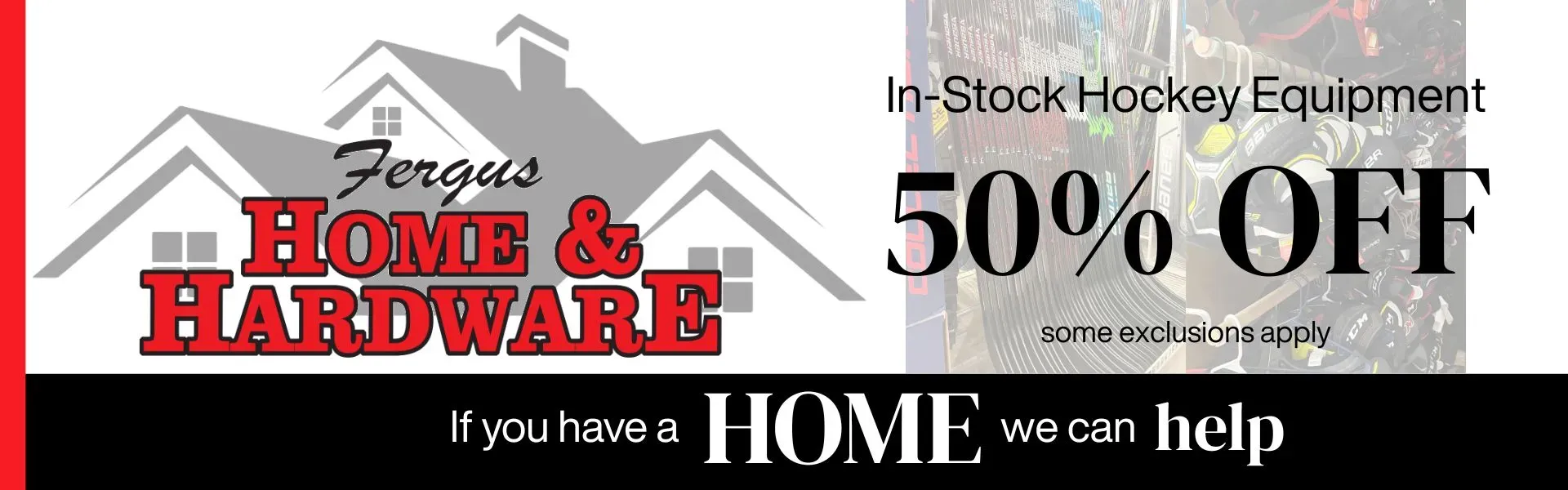 50% OFF In-Stock Hockey Equipment