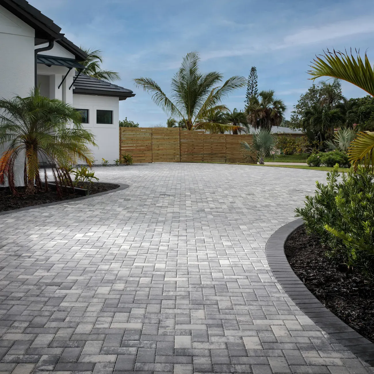 Hardscape paver installation for driveways and walkways