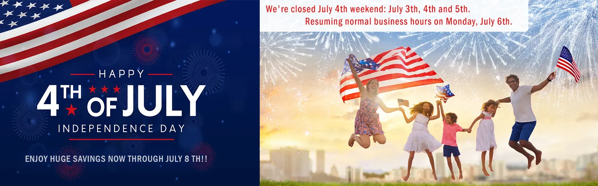 Closed for the July 4th Holiday Weekend