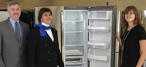 Our Commercials team presenting a refrigerator